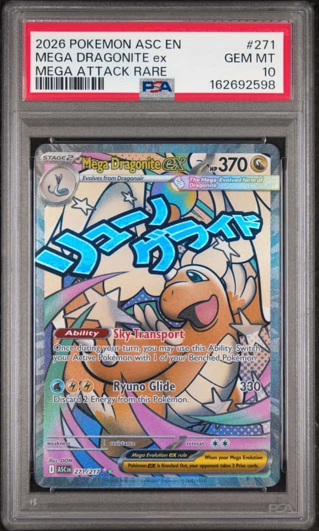 2026 POKEMON ASCENDED HEROES MEGA ATTACK RARE #271 MEGA DRAGONITE EX PSA 10