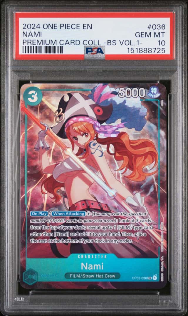 2023 One Piece Paramount War Nami Super Rare #OP02-036 PSA 10 GEM MINT