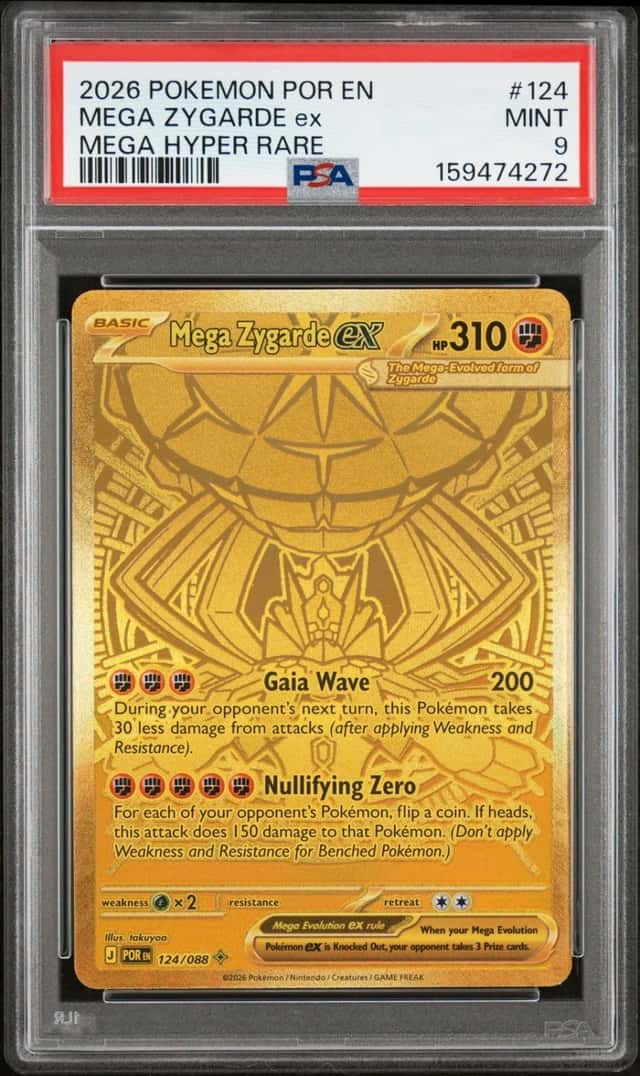 2026 POKEMON POR EN-PERFECT ORDER MEGA HYPER RARE #124 MEGA ZYGARDE EX PSA 9