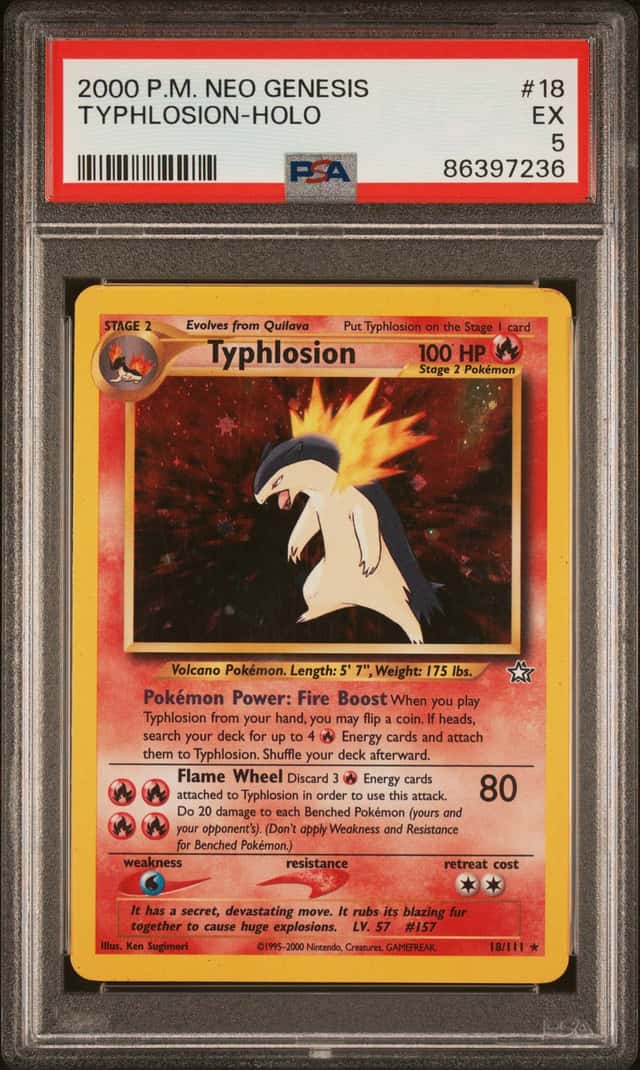 2000 Pokemon Neo Genesis Typhlosion Holo #18/111 PSA 5