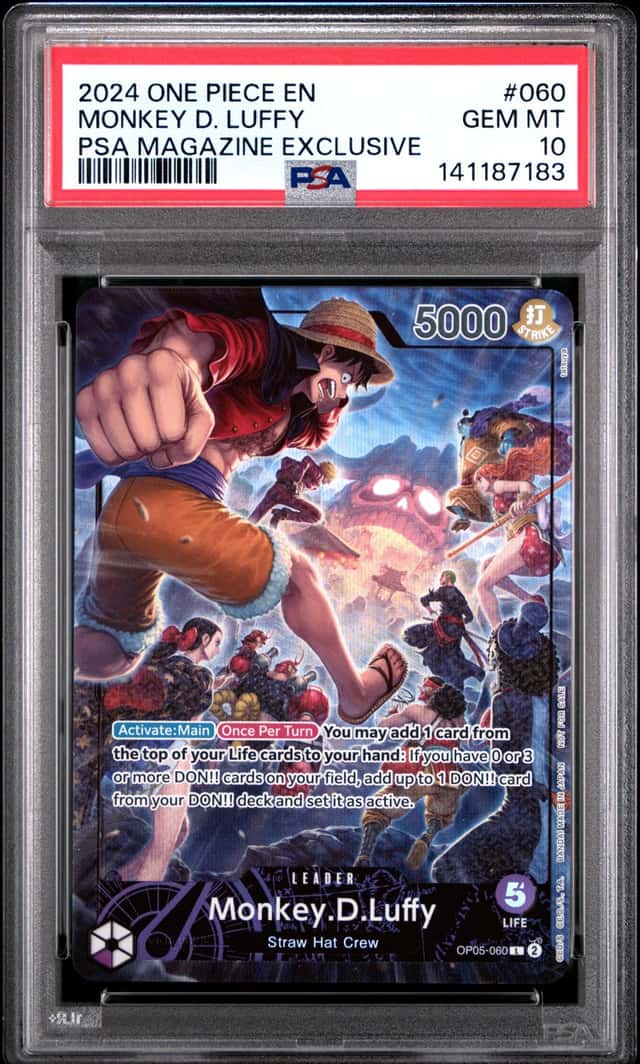OPCG 航海王（海贼王）PSA 10 蒙奇D•路飞 2024 OP05-060 L PSA订阅会员杂志 美版