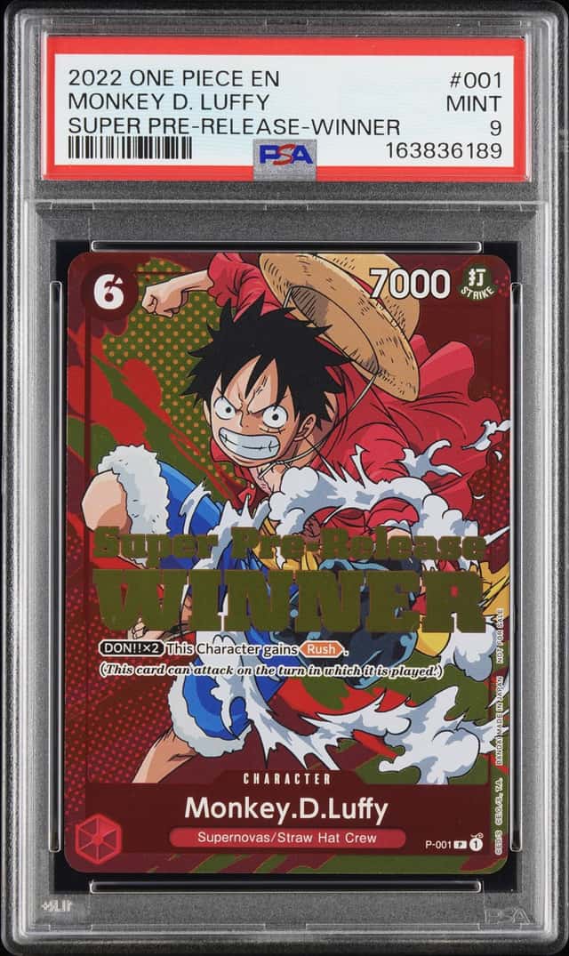 2022 One Piece Super Pre-Release Winner Monkey D Luffy #P-001 PSA 9