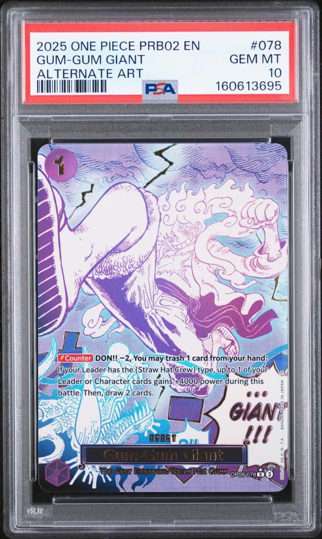GUM-GUM GIANT ALT ART MANGA EVENT PRB02 EN ONE PIECE CCG PSA 10 GEM MINT 2025