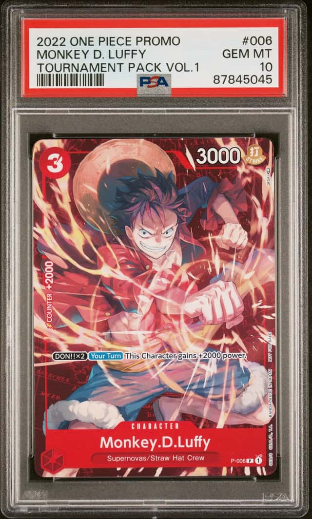 2022 One Piece Promo Monkey D Luffy Tournament Pack Vol 1 #P-006 PSA 10 GEM MINT