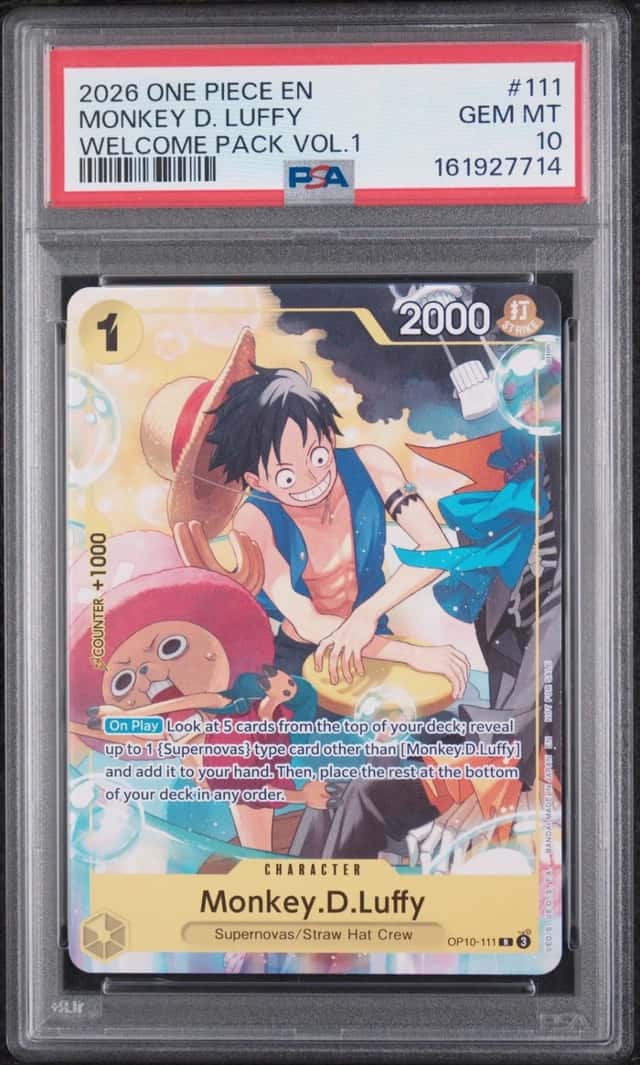 2026 ONE PIECE WELCOME PACK VOL.1 #111 MONKEY D. LUFFY PSA 10