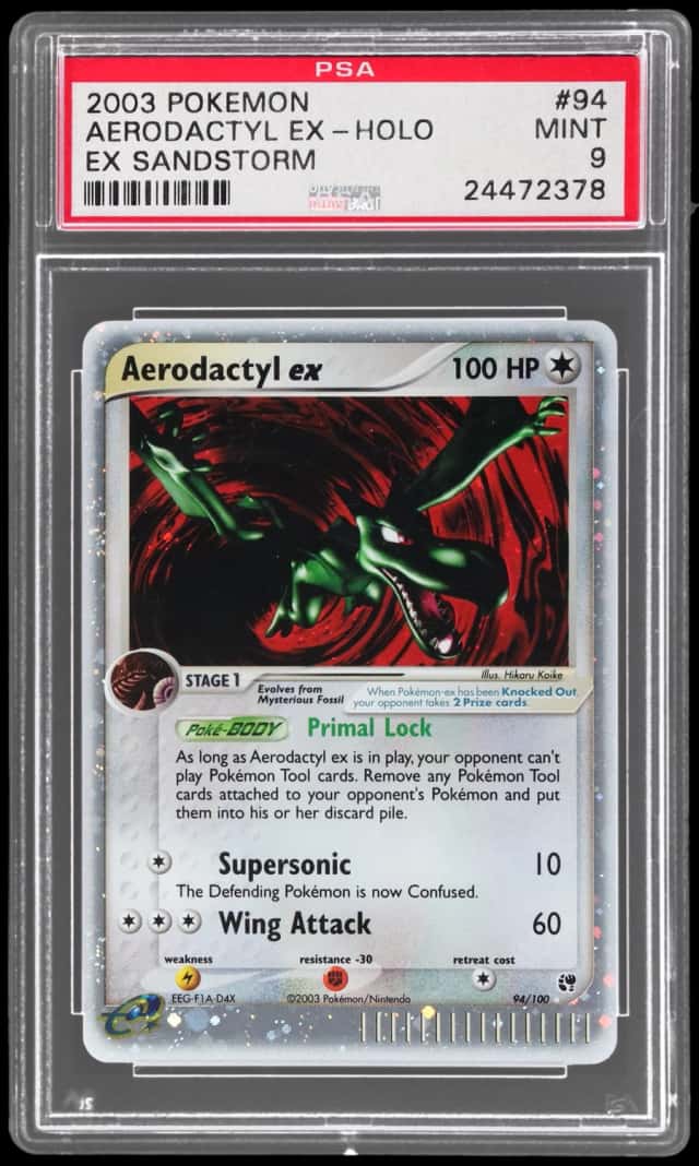 2003 Pokemon Ex Sandstorm Holo Aerodactyl Ex #94