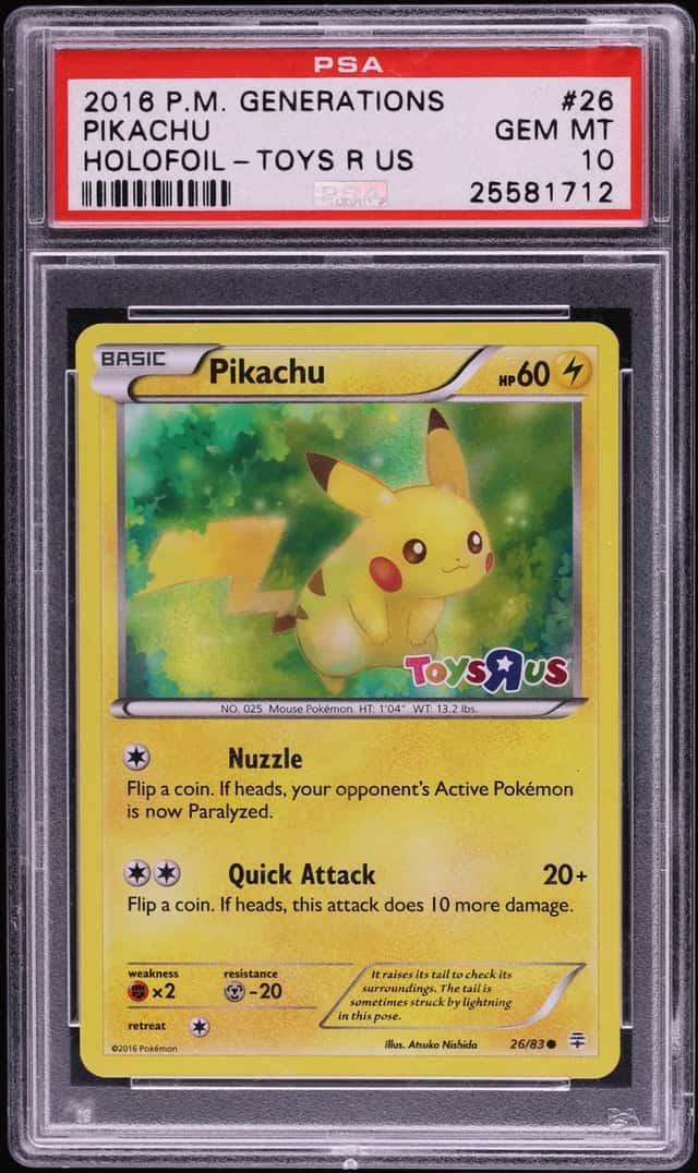2016 Pokemon XY Generations Toys R Us Holo Pikachu #26 PSA 10 GEM MINT