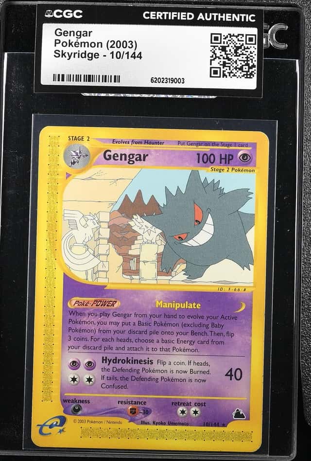 2003 Pokemon Skyridge Gengar #10 CGC AUTH