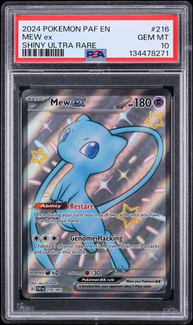 2024 Pokemon Scarlet & Violet Paldean Fates Shiny Rare Mew Ex #216 PSA 10 GEM MINT