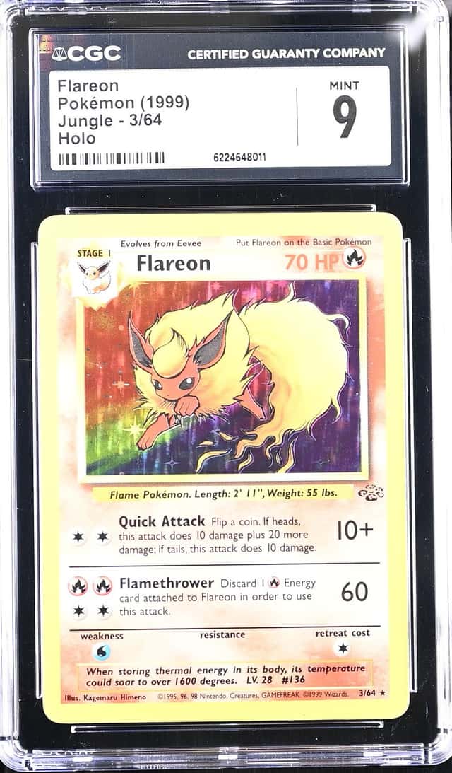 1999 Pokemon Jungle Holo Flareon #3 CGC 9 MINT