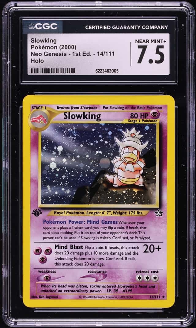 2000 Pokemon Neo Genesis 1st Edition Holo Slowking #14 CGC 7.5 NRMT+