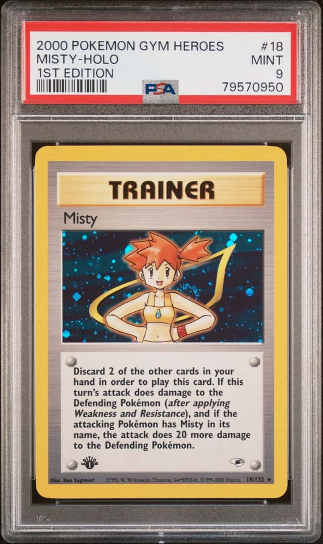 2000 Pokemon Gym Heroes 1st Edition Holo Misty #18 PSA 9 MINT