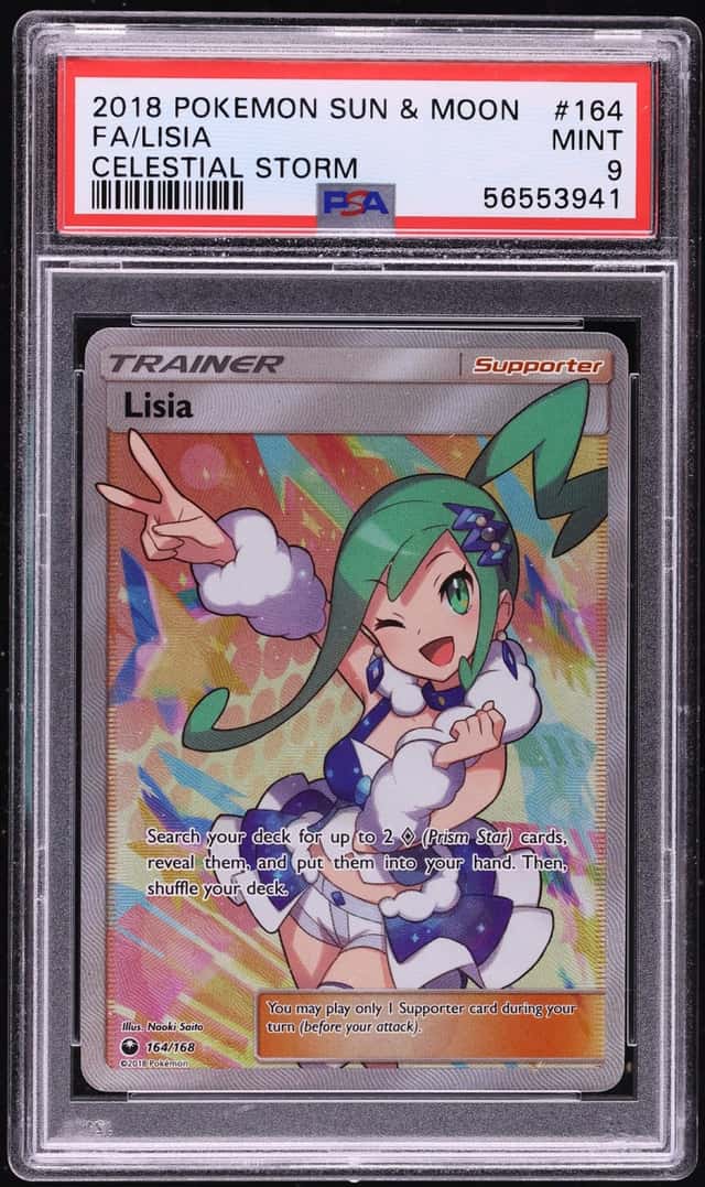 2018 Pokemon Sun & Moon Celestial Storm Full Art Lisia #164 PSA 9 MINT