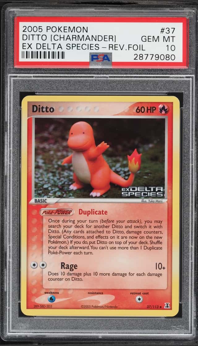 2005 Pokemon EX Delta Species Reverse Holo Ditto Charmander #37 PSA 10 GEM MINT