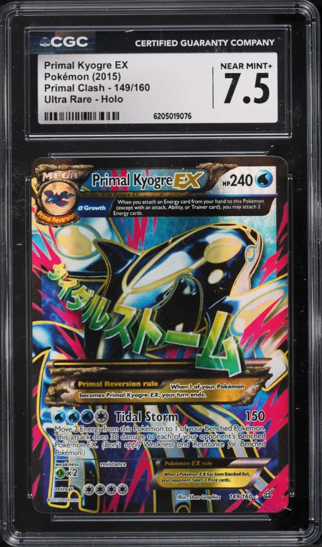 2015 Pokemon XY Primal Clash Full Art Primal Kyogre EX #149 CGC 7.5 NRMT+