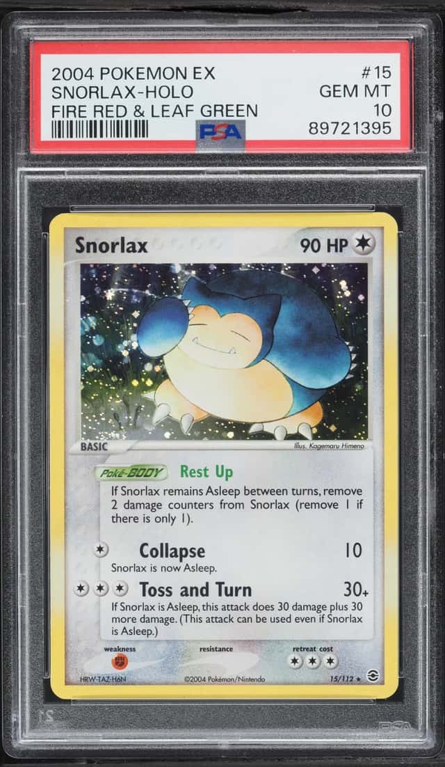 2004 Pokemon EX Fire Red & Leaf Green Holo Snorlax #15 PSA 10 GEM MINT