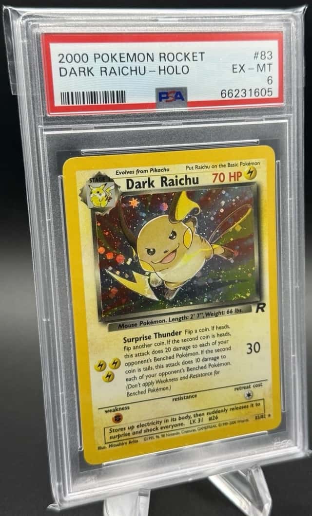 2000 Pokemon Rocket Dark Raichu Holo TCG #83 PSA 6