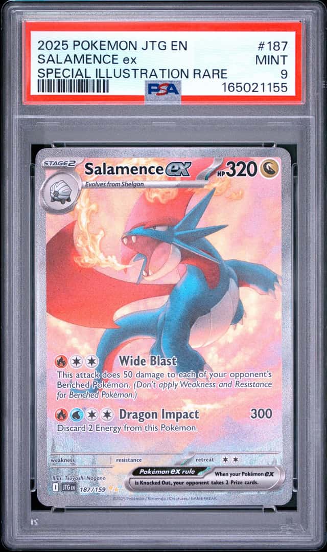 2025 POKEMON JOURNEY TOGETHER SPECIAL ILLUSTRATION RARE #187 SALAMENCE EX PSA 9