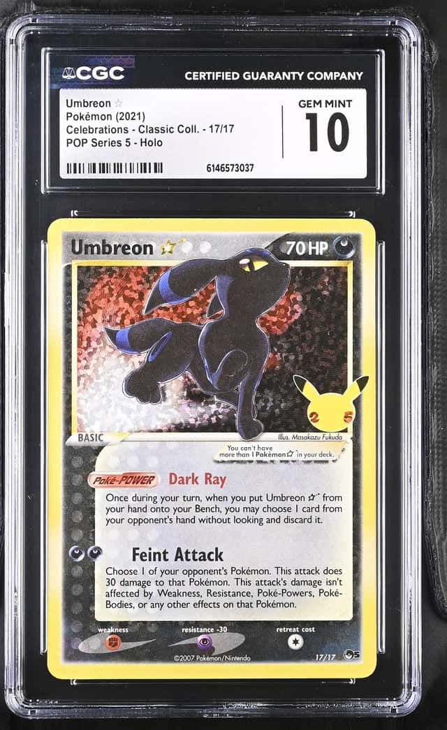 CGC 10 - UMBREON GOLD STAR - 17/17 POP SERIES 5 HOLO POKEMON