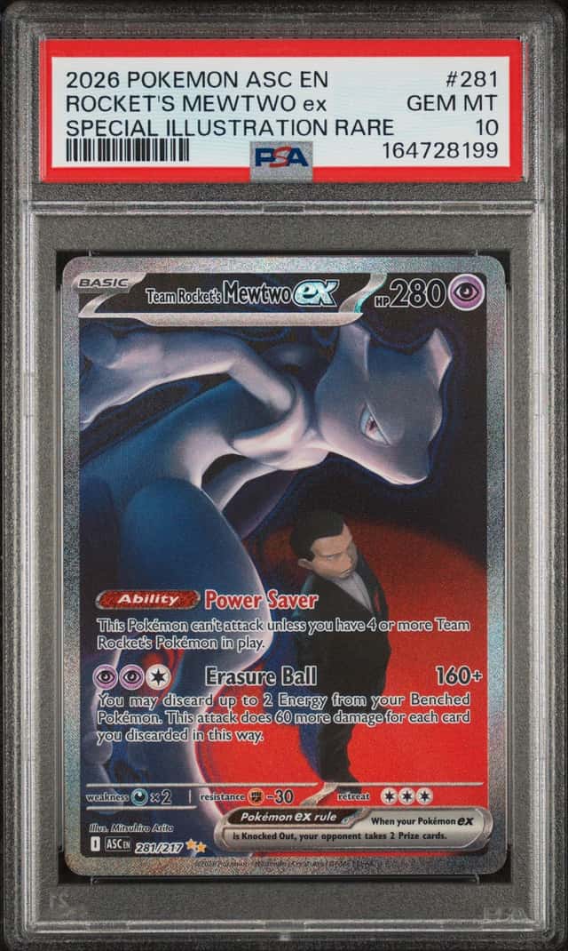 PSA 10 Team Rocket's Mewtwo ex 281/217 Ascended Heroes SIR Holo English