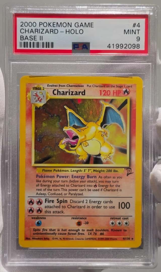 2000 Pokemon Charizard Holo #4 Base Set 2 PSA 9 Mint Vintage WOTC