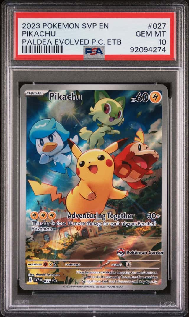 PIKACHU 2023 POKEMON SVP EN PALDEA EVOLVED ETB BSP #027 PSA 10 Q3963-5