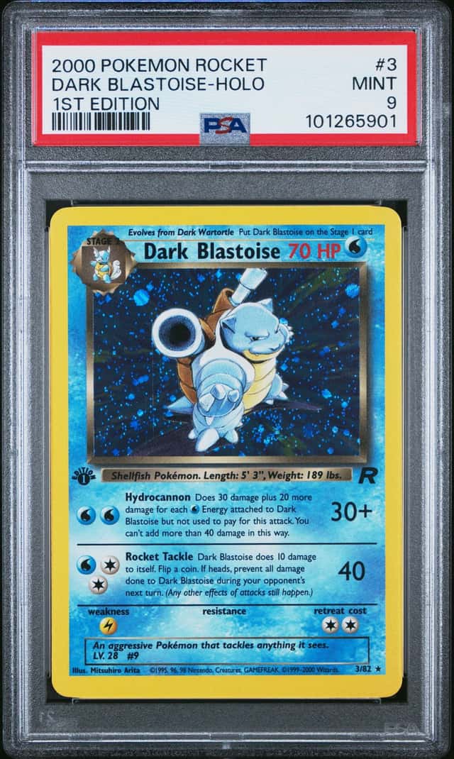 POKEMON DARK BLASTOISE 2000 ROCKET #3 1ST EDITION HOLO PSA 9