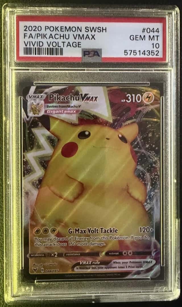 2020 Pokémon SWSH FA/Pikachu VMAX #44 Vivid Voltage PSA 10 Gem Mint