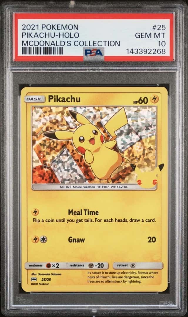 PIKACHU HOLO PROMO PSA 10 2021 MCDONALD'S 25th ANNIVERSARY 025/025
