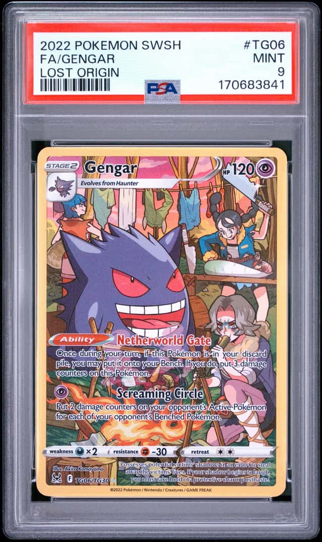 2022 POKEMON SWORD & SHIELD LOST ORIGIN #TG06 FULL ART/GENGAR PSA 9