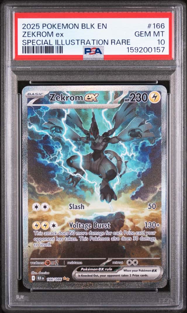 2025 Pokemon Black Bolt Zekrom ex Special Illustration Rare #166/086 PSA 10