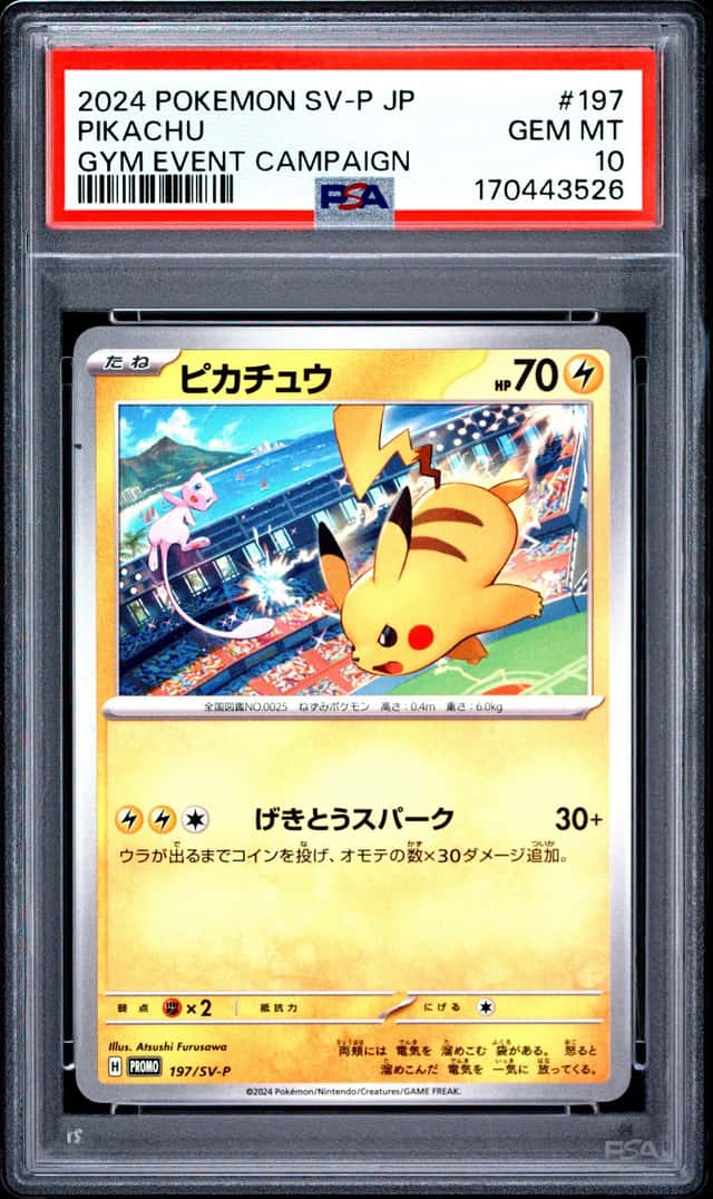 2024 POKEMON JAPANESE SV-P PROMO GYM EVENT CAMPAIGN #197 PIKACHU PSA 10