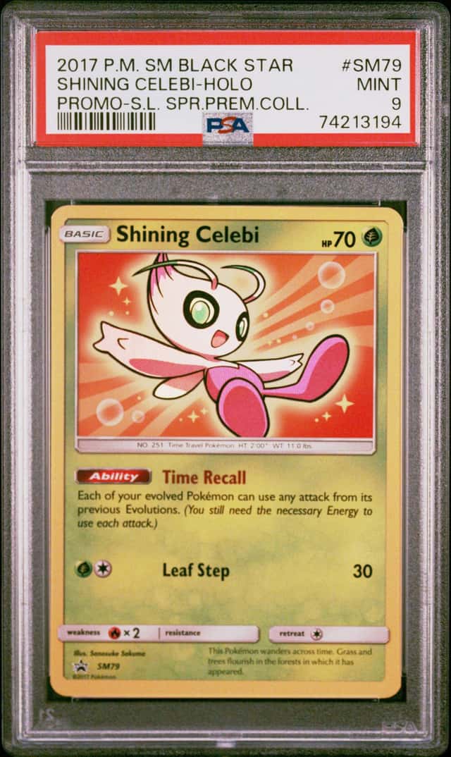 Pokemon SM Black Star Promo Shining Celebi SM79 Holo English PSA 9 (2017)