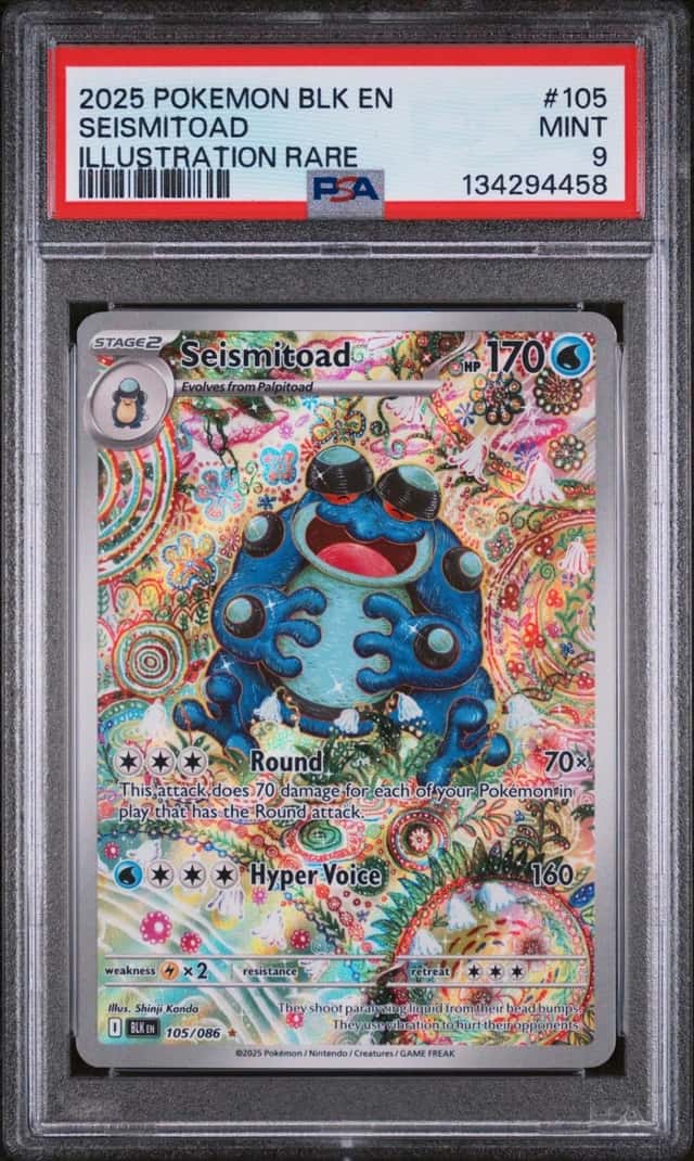 Pokemon Seismitoad Black Bolt 105/086 Illustration Rare PSA 9 Mint