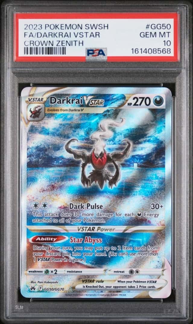 Pokemon Darkrai Vstar Sword Shield Crown Zenith Full Art GG50/GG70 PSA 10