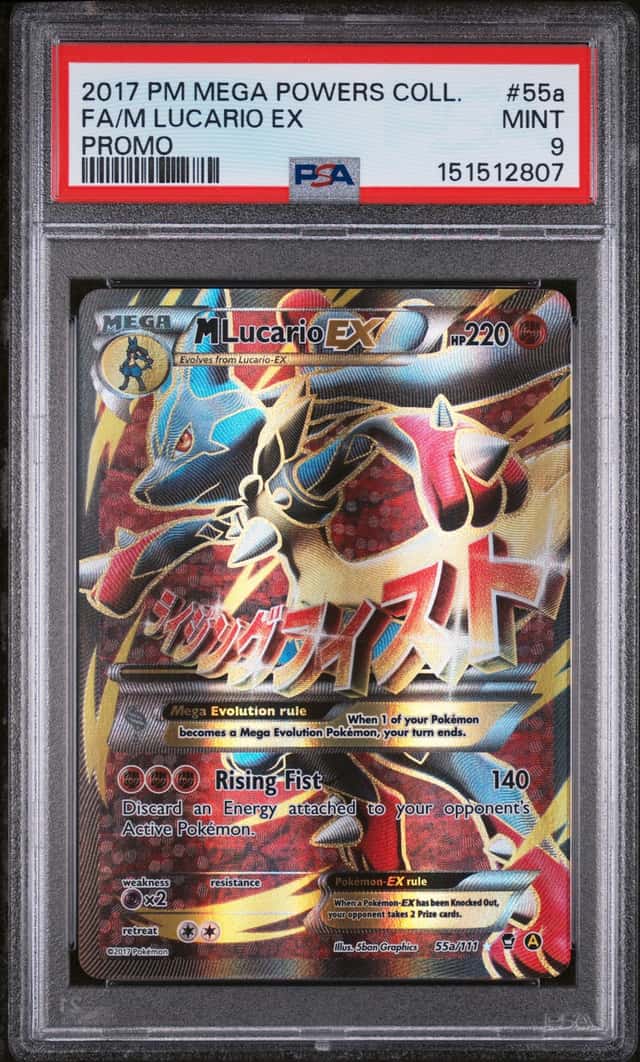 Pokemon TCG M Lucario EX 055A/111 Promo Alternate Art Holo Mega PSA 9 Mint