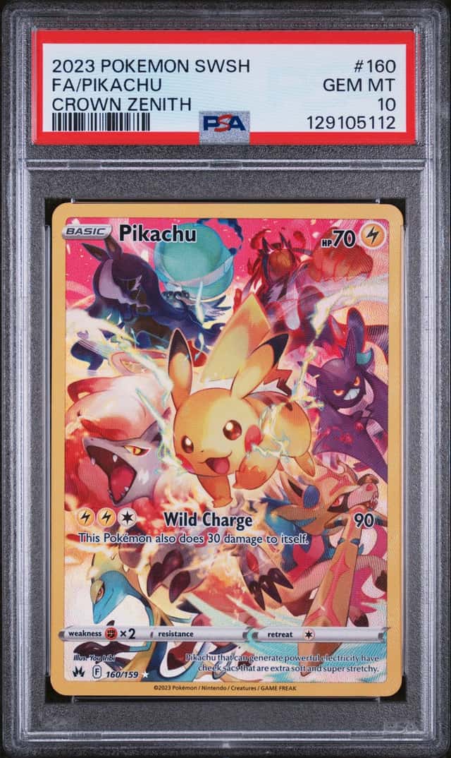 Pokemon Pikachu Sword Shield Crown Zenith Secret Rare 160/159 PSA 10 Gem Mint