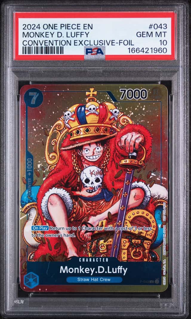 2024 One Piece EN Convention Exclusive Foil #043 Monkey D Luffy PSA 10 GEM MINT