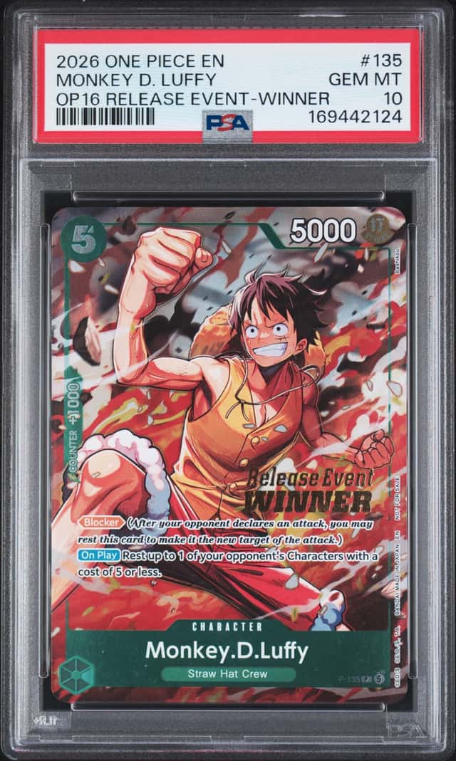 2026 One Piece EN OP16 Release Event Winner #135 Monkey D Luffy PSA 10 #1