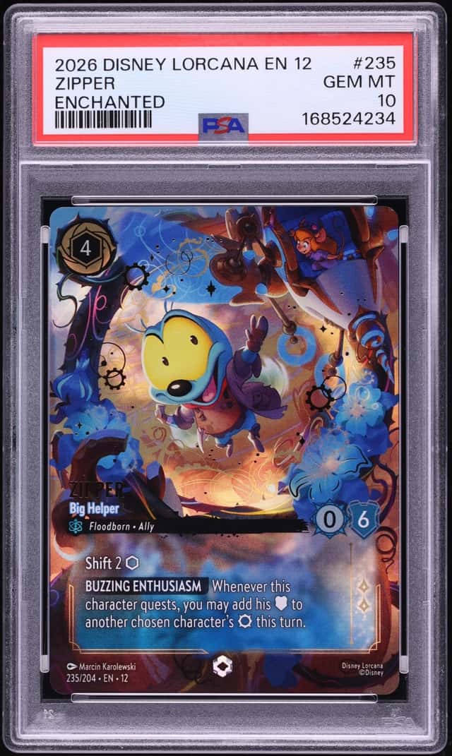 2026 Disney Lorcana Wilds Unknown Enchanted Zipper Big Helper #235 PSA 10 GEM MINT