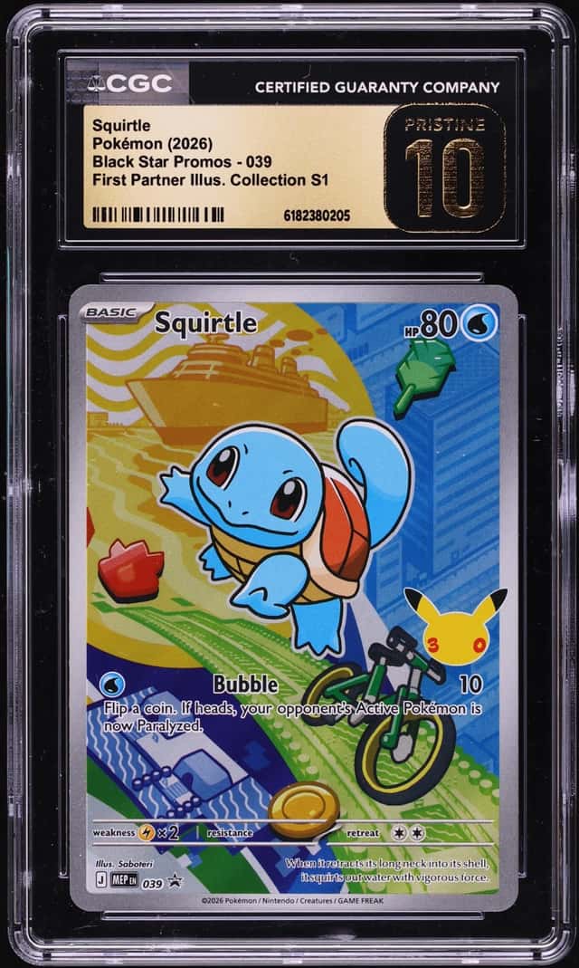 2026 Pokemon Mega Evolution Promo First Partner Illustration S1 Full Art Squirtle #39 CGC 10