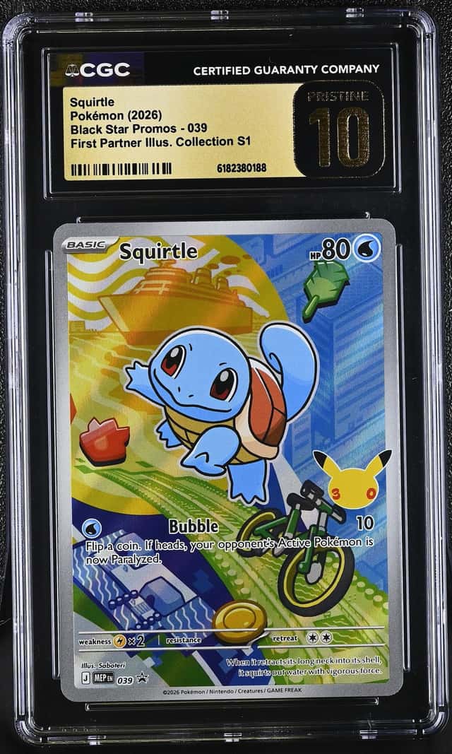 2026 Pokemon Mega Evolution Promo First Partner Illustration S1 Full Art Squirtle #39 CGC 10