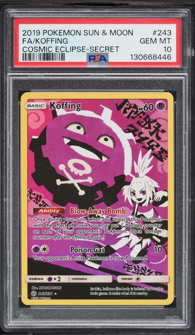 2019 Pokemon Sun & Moon Cosmic Eclipse CHR Koffing #243 PSA 10 GEM MINT