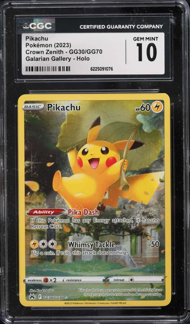 2023 Pokemon Sword & Shield Crown Zenith Full Art Pikachu #GG30 CGC 10 GEM MINT