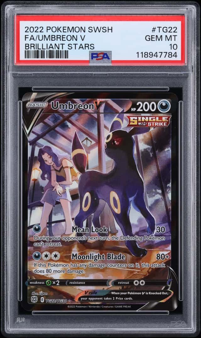 2022 Pokemon Sword & Shield Brilliant Stars Trainer Gallery CHR Umbreon V #TG22 PSA 10 GEM MINT