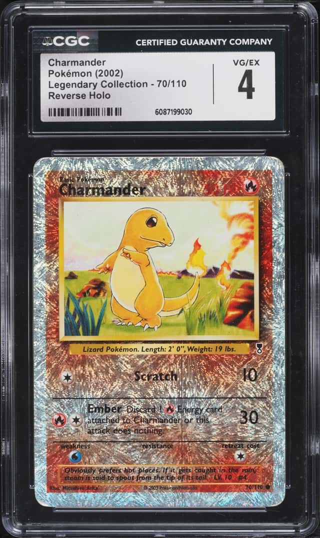 2002 Pokemon Legendary Collection Reverse Holo Charmander #70 CGC 4 VGEX
