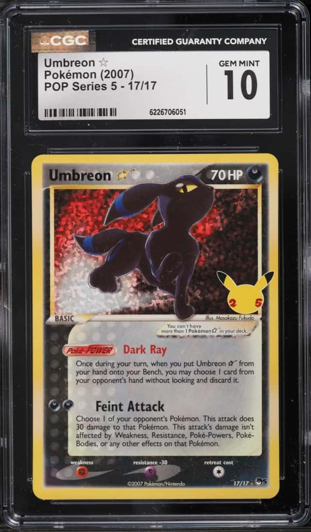 2007 Pokemon POP Series 5 Umbreon Gold Star #17 CGC 10 GEM MINT