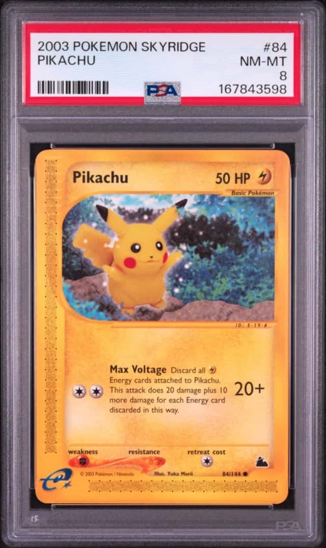 2003 POKEMON SKYRIDGE #84 PIKACHU PSA 8
