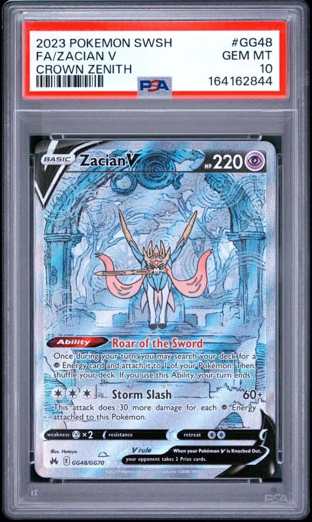 2023 POKEMON SWORD & SHIELD CROWN ZENITH #GG48 FULL ART/ZACIAN V PSA 10