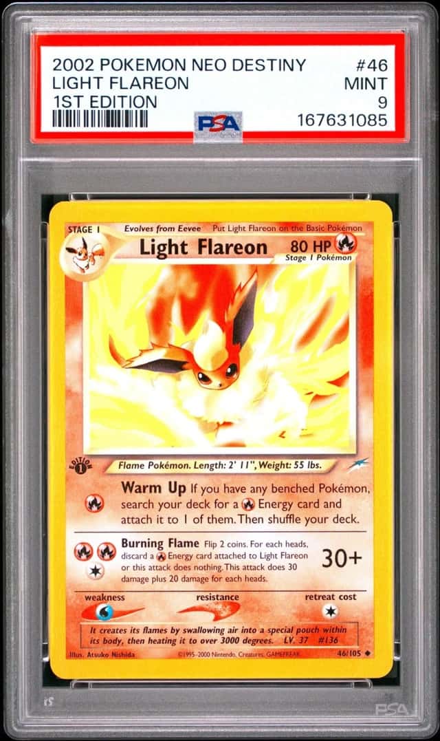 2002 POKEMON NEO DESTINY 1ST EDITION #46 LIGHT FLAREON PSA 9